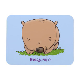 Imán Ilustración de dibujos animados de adorable bebé w