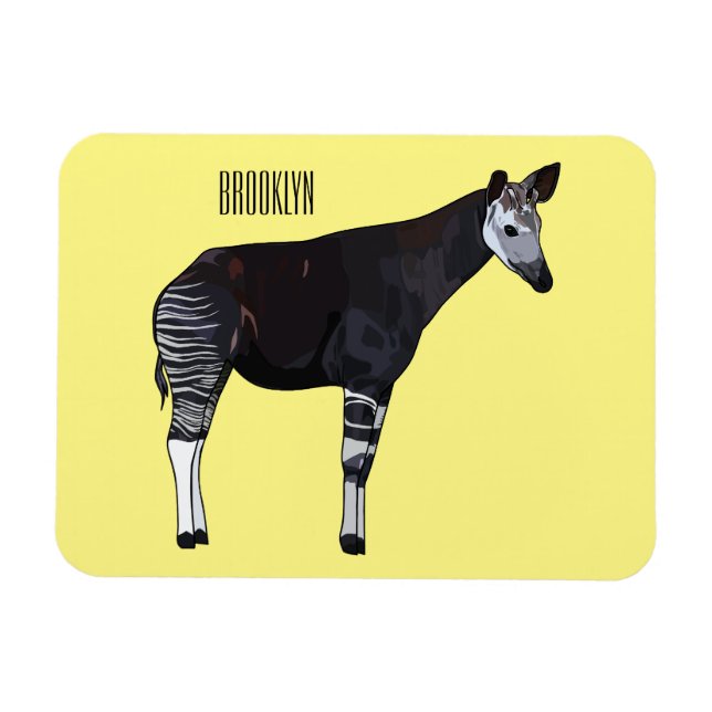 Imán ilustración de dibujos animados de okapi (Horizontal)