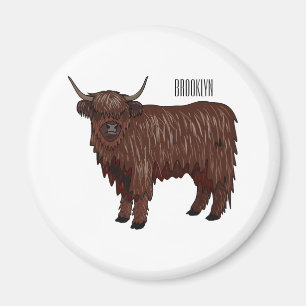 Imán Ilustración de dibujos animados de vaca de las Hig