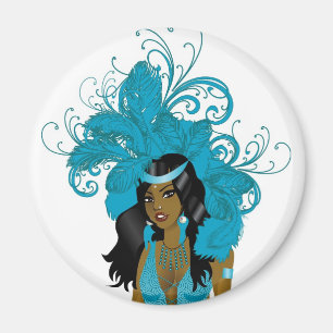 Imán Ilustracion de disfraces de carnaval en show las v