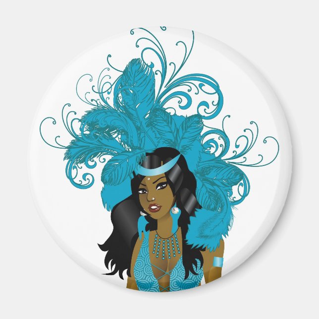 Imán Ilustracion de disfraces de carnaval en show las v (Frente)