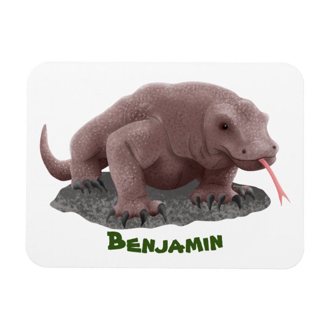 Imán Ilustracion de dragón de Komodo (Horizontal)