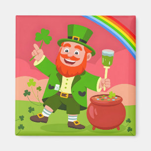 Imán Ilustración de duende del día de San Patricio