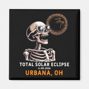 Imán Ilustración de Eclipse Solar Esquelético Urbana Oh