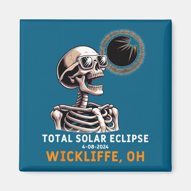 Imán Ilustración de eclipse solar esquelético Wickliffe (Frente)