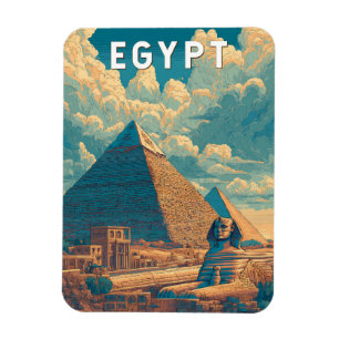 Imán Ilustración de Egipto Arte de Viaje Vintage