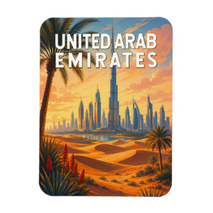 Imán Ilustración de Emiratos Árabes Unidos EAU Arte de