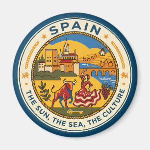 Imán Ilustración de España Viaje Arte Insignia