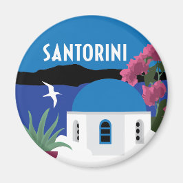 Imán Ilustracion de estilo griego Santorini