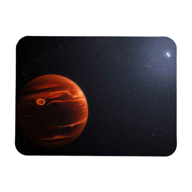 Imán Ilustracion De Exoplanet Vhs 1256 B Y Sus Estrella (Horizontal)