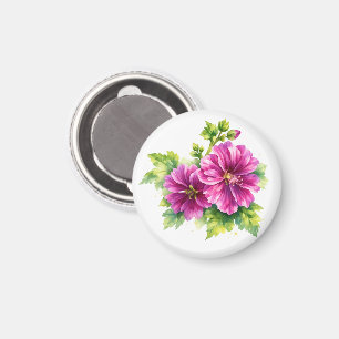 Imán Ilustración de flor acuarela púrpura