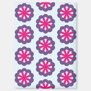 Imán Ilustracion de formas florales púrpura y rosa
