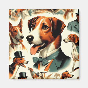 Imán Ilustracion de Foxhound inglés de época