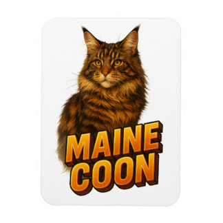 Imán Ilustracion de gato Maine Coon