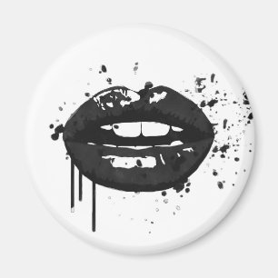 Imán Ilustracion de glamour de moda en blanco y negro