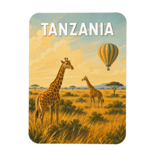 Imán Ilustración de globo aerostático de Tanzania Arte