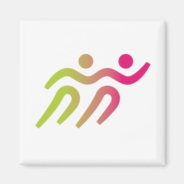 Imán ilustracion de grupo de corredores (Frente)