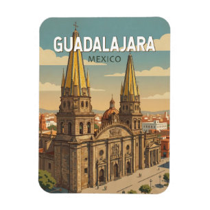 Imán Ilustración de Guadalajara México Arte de Viaje Vi