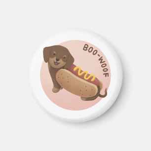 Imán Ilustracion de Halloween: Boo-Woof (Dachshund)