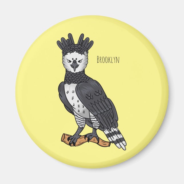 Imán Ilustracion de Harpy Eagle personalizado (Frente)