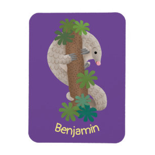 Imán Ilustracion de hormigón de pangolin feliz
