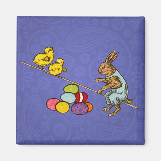 Imán Ilustracion de huevos de gallinas confitadas de Pa (Frente)