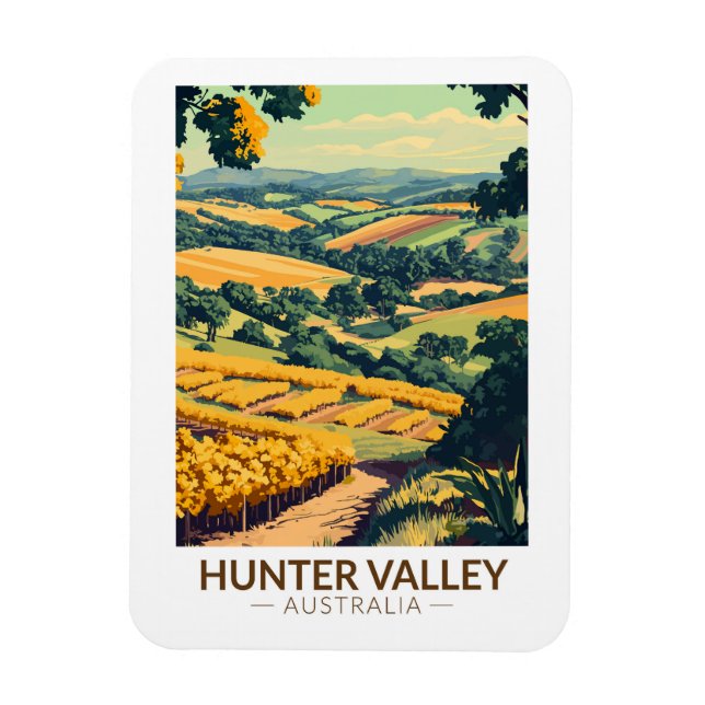 Imán Ilustración de Hunter Valley Australia Arte de Via (Vertical)
