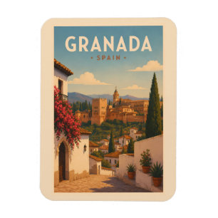 Imán Ilustración de la Alhambra de Granada España Arte 