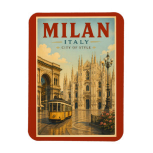 Imán Ilustración de la Catedral de Milán Italia Arte de