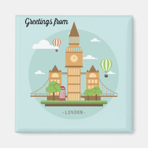 Imán Ilustracion de la ciudad de Londres