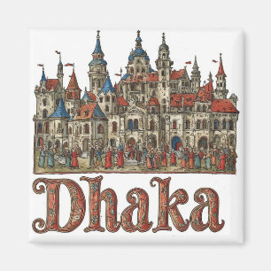 Imán Ilustración de la ciudad de viaje Dhaka Bangladesh