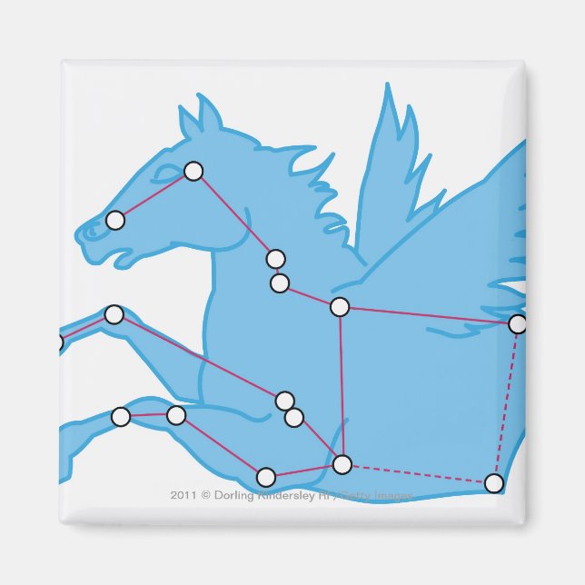 Imán Ilustracion de la constelación de Pegasus (Frente)