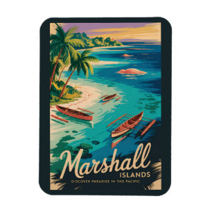 Imán Ilustración de la costa de las Islas Marshall Arte
