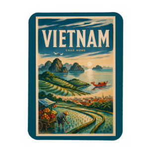 Imán Ilustración de la cultura de Vietnam Arte de viaje