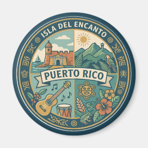 Imán Ilustración de la cultura puertorriqueña de Puerto