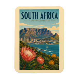 Imán Ilustración de la Montaña de la Mesa de Sudáfrica