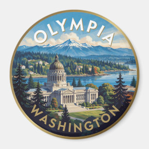 Imán Ilustración de la montaña del Capitolio de Olympia