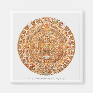 Imán Ilustracion de la piedra azteca del sol