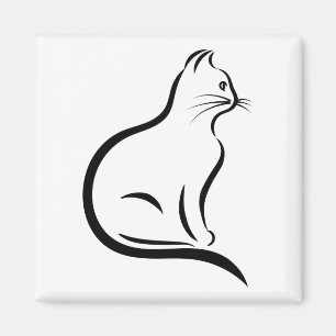 Imán Ilustracion de la silueta del gato