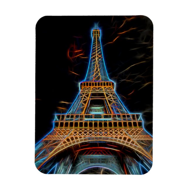 Imán Ilustracion de la Torre Eiffel - París, Francia (Vertical)