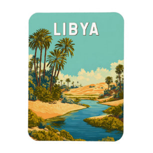 Imán Ilustración de Libia Arte de Viaje Vintage