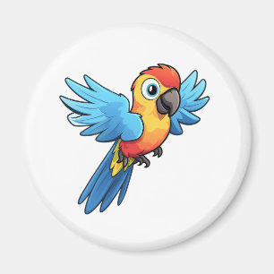 Imán ilustracion de loro personalizado