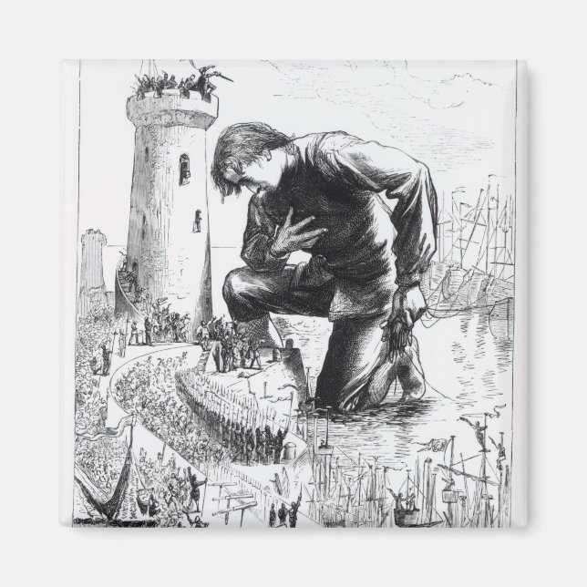 Imán Ilustracion de los viajes de Gulliver (Frente)