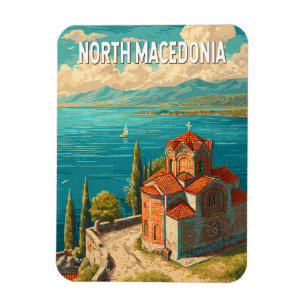 Imán Ilustración de Macedonia del Norte Arte de viaje v