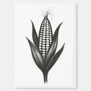 Imán Ilustracion de maíz negro de tinta - Diseño de cos