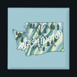 Imán Ilustracion de Mapa del Estado de Washington<br><div class="desc">Mira este imán impresionante con un mapa del estado de Washington. Añade tu propio texto. ¡Chequea mi tienda de mariposas,  pájaros,  vehículos recreativos,  acampadas,  caminatas,  flores y mucho más!</div>