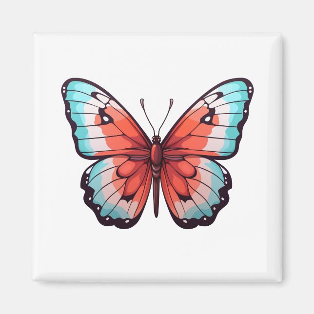 Imán ilustracion de mariposa personalizado (Frente)
