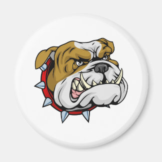 Imán Ilustracion de mascota de bulldog medio