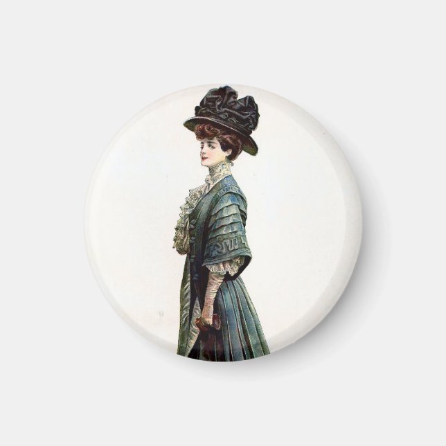 Imán Ilustración de moda de dama glamurosa vintage (Frente)