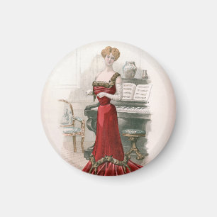 Imán Ilustracion de moda Pianista Viejo Edwardian